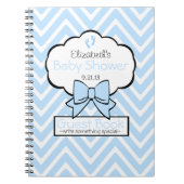 Blue Chevron Baby shower Guest Book- Notitieboek (Voorkant)