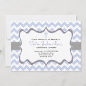 Blue Chevron Baptism Invitation Kaart (Voorkant)