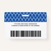 Blue Chevron | Bedrijfs Logo- en streepjescode | W Badge (Achterkant)