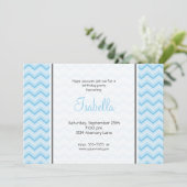 Blue Chevron Birthday Uitnodiging (Staand voorkant)