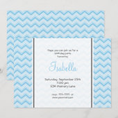 Blue Chevron Birthday Uitnodiging (Voorkant / Achterkant)