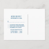 Blue Chevron Border RSVP Briefkaart (Achterkant)