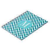 Blue Chevron Custom Monogram Notitieboek (Linkerzijde)