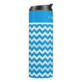 Blue Chevron Custom Thermal Tumbler Thermosbeker (Gedraaid links)