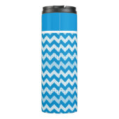 Blue Chevron Custom Thermal Tumbler Thermosbeker (Achterkant)