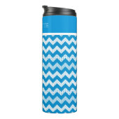 Blue Chevron Custom Thermal Tumbler Thermosbeker (Geroteerd rechts)