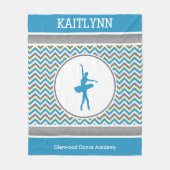 Blue Chevron Dancer Personalized Fleece Deken (Voorkant)