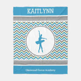 Blue Chevron Dancer Personalized Fleece Deken