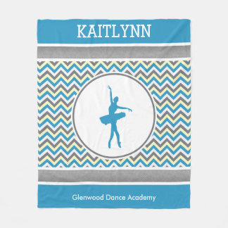 Blue Chevron Dancer Personalized Fleece Deken