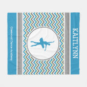 Blue Chevron Dancer Personalized Fleece Deken (Voorkant (Horizontaal))