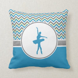 Blue Chevron Dancer Personalized Kussen