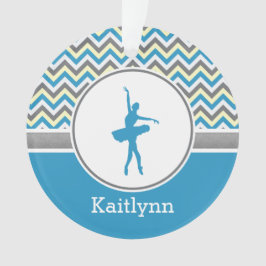 Blue Chevron Dancer Personalized Ornament