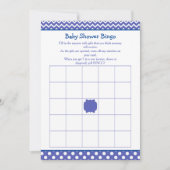 Blue Chevron en Polka Dot Baby shower Bingo Kaart (Voorkant)