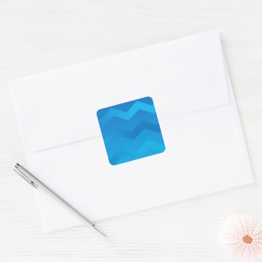 Blue Chevron Envelope Stickers (Envelop)
