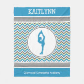 Blue Chevron Figuur Skater Personalized Blanket Fleece Deken (Voorkant)