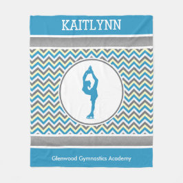 Blue Chevron Figuur Skater Personalized Blanket Fleece Deken