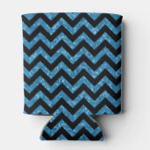 Blue Chevron Glitter Afstuderen Koelbox Blikjeskoeler (Achterkant)