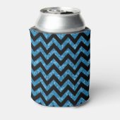 Blue Chevron Glitter Afstuderen Koelbox Blikjeskoeler (Blikje Achterkant)