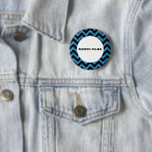 Blue Chevron Glitter Baby shower Button (In situ)