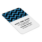 Blue Chevron Glitter Quinceañera Magnet Magneet (Rechterzijde)