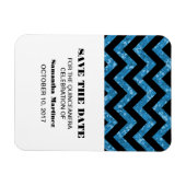 Blue Chevron Glitter Quinceañera Magnet Magneet (Horizontaal)