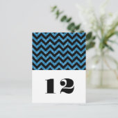 Blue Chevron Glitter Table Briefkaart (Staand voorkant)