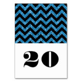 Blue Chevron Glitter Table Kaart (Achterkant)