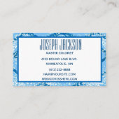 Blue Chevron Hair Master Colorist Visitekaartje (Achterkant)