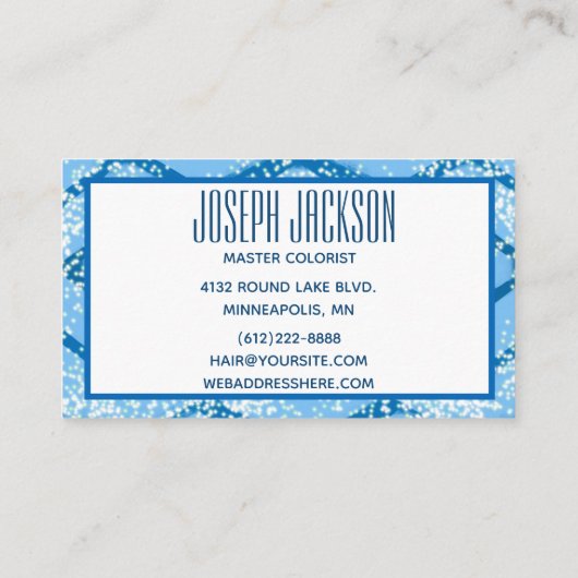 Blue Chevron Hair Master Colorist Visitekaartje (Achterkant)