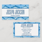 Blue Chevron Hair Master Colorist Visitekaartje (Voorkant / Achterkant)