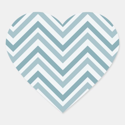Blue Chevron Hart Sticker (Voorkant)