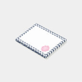 Blue Chevron Ikat Monogrammed Post It Notes (Schuin)