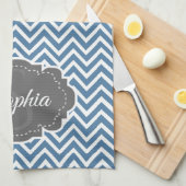 Blue Chevron Kitchen Towel Theedoek (Quarter Fold)