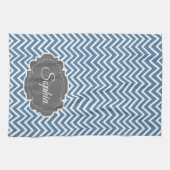 Blue Chevron Kitchen Towel Theedoek (Horizontaal)
