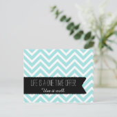 Blue Chevron LIFE Quote - Motivatie - Briefkaart (Staand voorkant)
