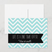 Blue Chevron LIFE Quote - Motivatie - Briefkaart (Voorkant / Achterkant)