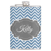 Blue Chevron maatkolf Heupfles (Voorkant)