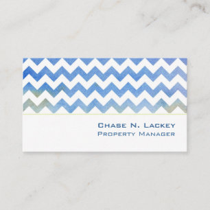 Blue Chevron Modern Minimal Visitekaartje