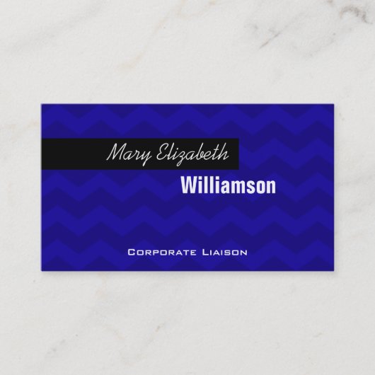 Blue Chevron Modern Professional Visitekaartjes (Voorkant)