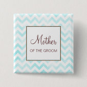Blue Chevron Moeder van de Groom Button (Voorkant)