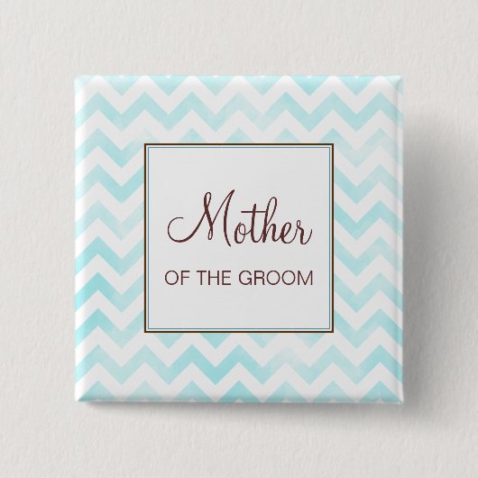 Blue Chevron Moeder van de Groom Button (Voorkant)