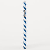 Blue Chevron Monogram Modern Case-Mate iPhone Case (Achterkant/rechts)