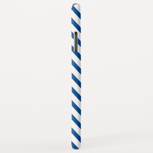 Blue Chevron Monogram Modern Case-Mate iPhone Case (Achterkant/rechts)