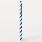 Blue Chevron Monogram Modern Case-Mate iPhone Case (Achterkant/links)