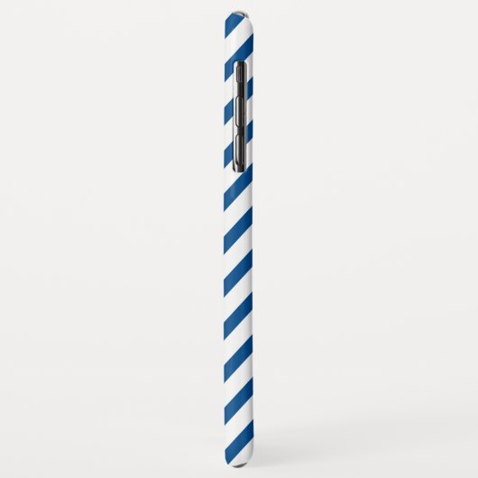Blue Chevron Monogram Modern Case-Mate iPhone Case (Achterkant/links)