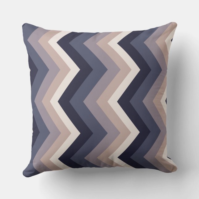 Blue Chevron Pattern Kussen (Achterkant)