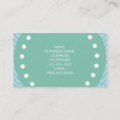Blue Chevron Pattern | Munt Green Monogram Visitekaartje (Achterkant)
