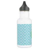 Blue Chevron Pattern | Munt Green Monogram Waterfles (Links)