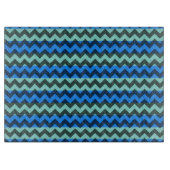 Blue Chevron Pattern Snijplank (Voorkant)