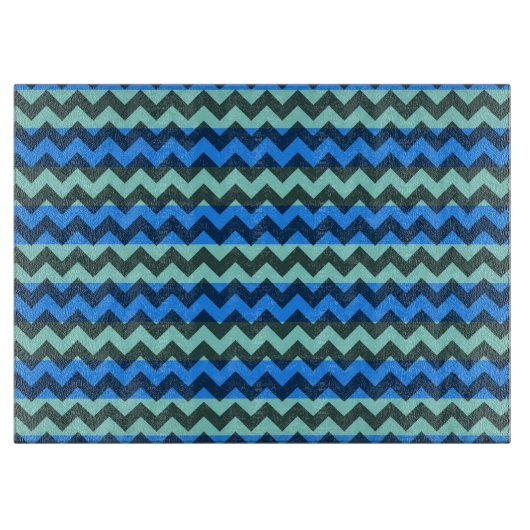 Blue Chevron Pattern Snijplank (Voorkant)
